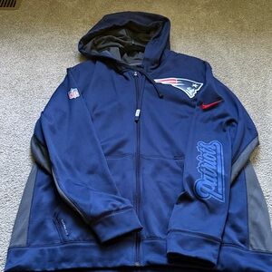 Nike Navy and Gray New England Patriots Full-Zip Hoodie